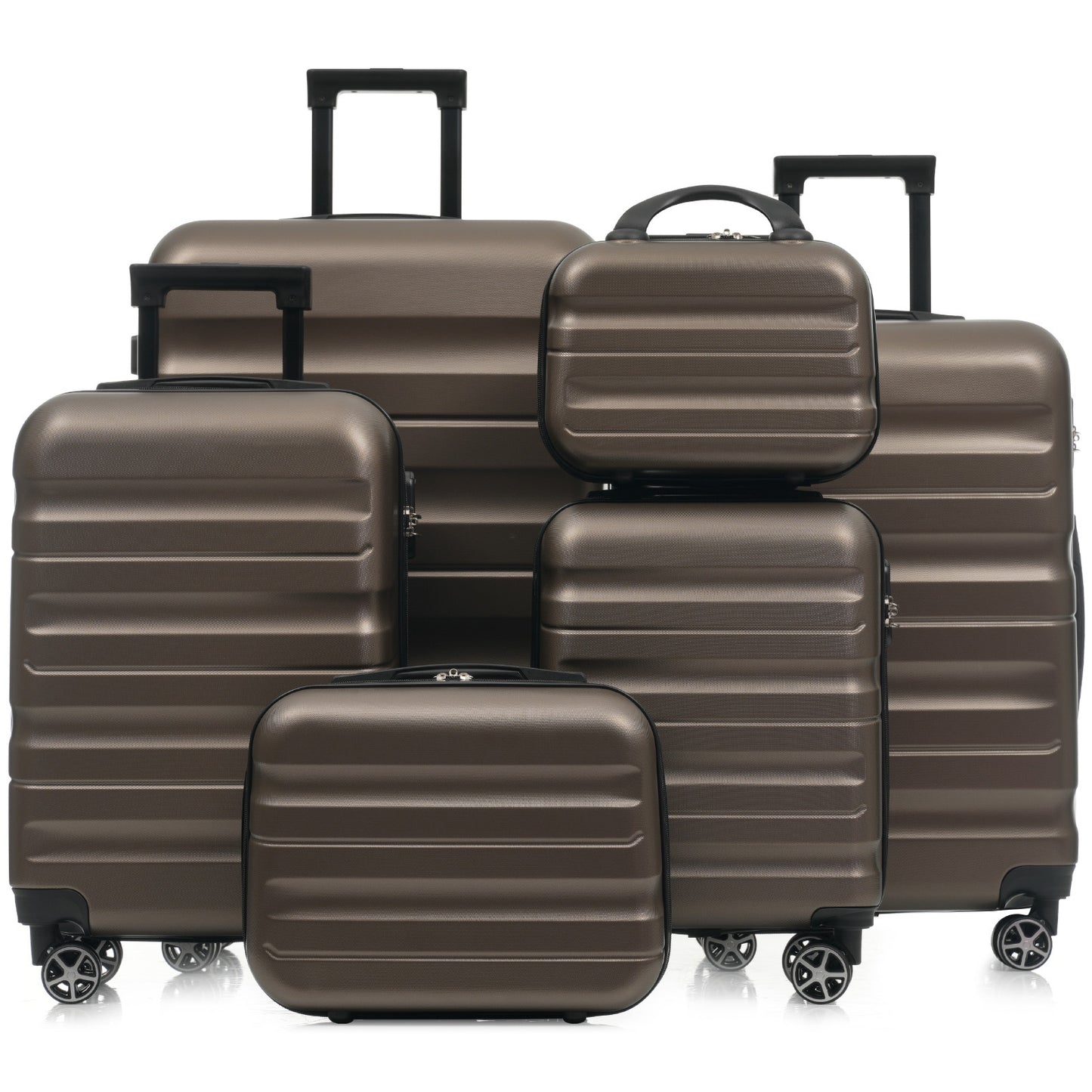 6-Piece ABS Hardshell Luggage Set - Lightweight & Durable Suitcases with Dual Spinner Wheels, Carry-On & Check-In Sizes for Travel & Business SolidRoot Buy Furniture USA