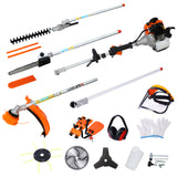 10 in 1 Multi-Functional Trimming Tool, 52CC 2-Cycle Garden Tool System with Gas Pole Saw, Hedge Trimmer, Grass Trimmer, and Brush Cutter EPA Compliant SolidRoot Buy Furniture USA