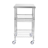 3-Tier Utility Cart Rolling Cart on Wheels 24'x20'x36.6' 470 LBS 6 Hooks - SolidRoot Buy Furniture USA