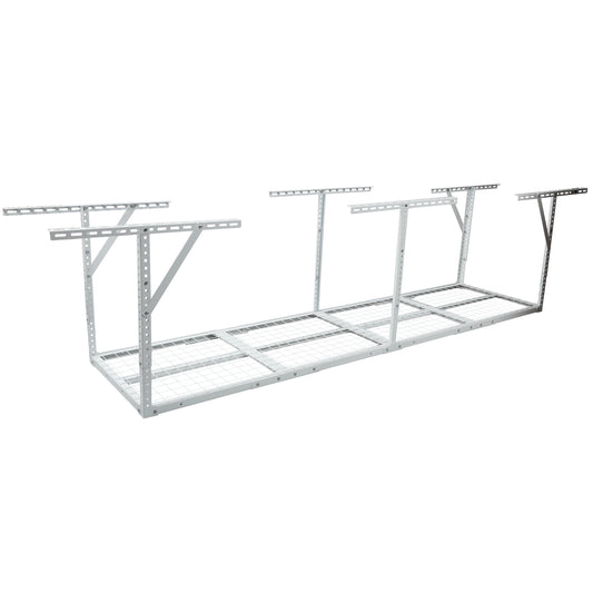 2x8FT Overhead Garage Storage Rack,Adjustable Storage Organization System,Heavy Duty Metal Garage Ceiling Storage Racks,450lbs Weight Capacity,White Color SolidRoot Buy Furniture USA