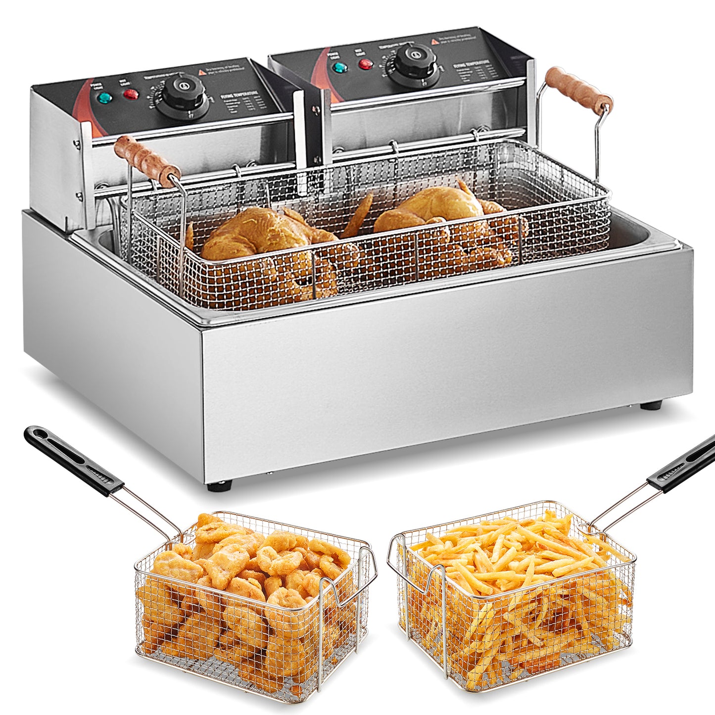 Commercial Electric Deep Fryer Countertop Deep Fryer 3000W 18Qt / 17L SolidRoot Buy Furniture USA