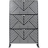 Outdoor & Indoor Privacy Screen Metal Privacy Screen 76' H×48' W, Freestanding Decorative Privacy Screen for Deck Balcony Patio, Privacy Fence Panels for Outside Lawn Garden PS101 BLACK SolidRoot Buy Furniture USA