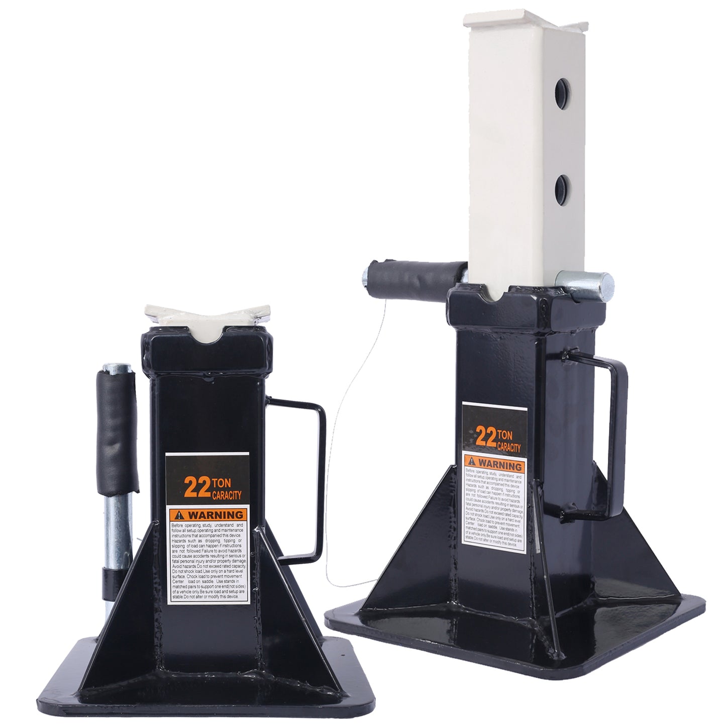 Heavy Duty Pin Type Professional Car Jack Stand with Lock, 22 Ton (44,000 lb) Capacity, Black, 1 Pair SolidRoot Buy Furniture USA