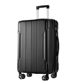 Hardshell Luggage, Lightweight Durable ABS Suitcases with Double Wheels, Expandable 24 Inch Checked Travel Luggage (Black) SolidRoot Buy Furniture USA