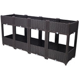 Planter Raised Beds - Elevated Planter Garden Box with Drainage Plug Raised Garden Beds for Vegetable/Flower/Herb Outdoor Standing Planter Beds Gardening Kit,Brown,63'x15.7'x27.7' SolidRoot Buy Furniture USA