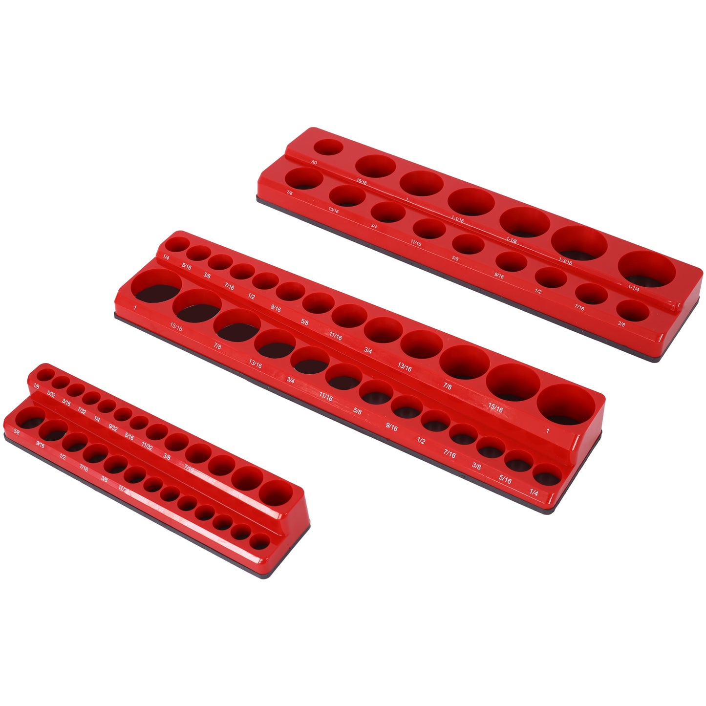 3 Piece SAE Magnetic Socket Organizers, Socket Organizers for Toolboxes, Socket Organizer, Magnetic Socket Holder, Black Tool Box Organizer,red,SAE SolidRoot Buy Furniture USA