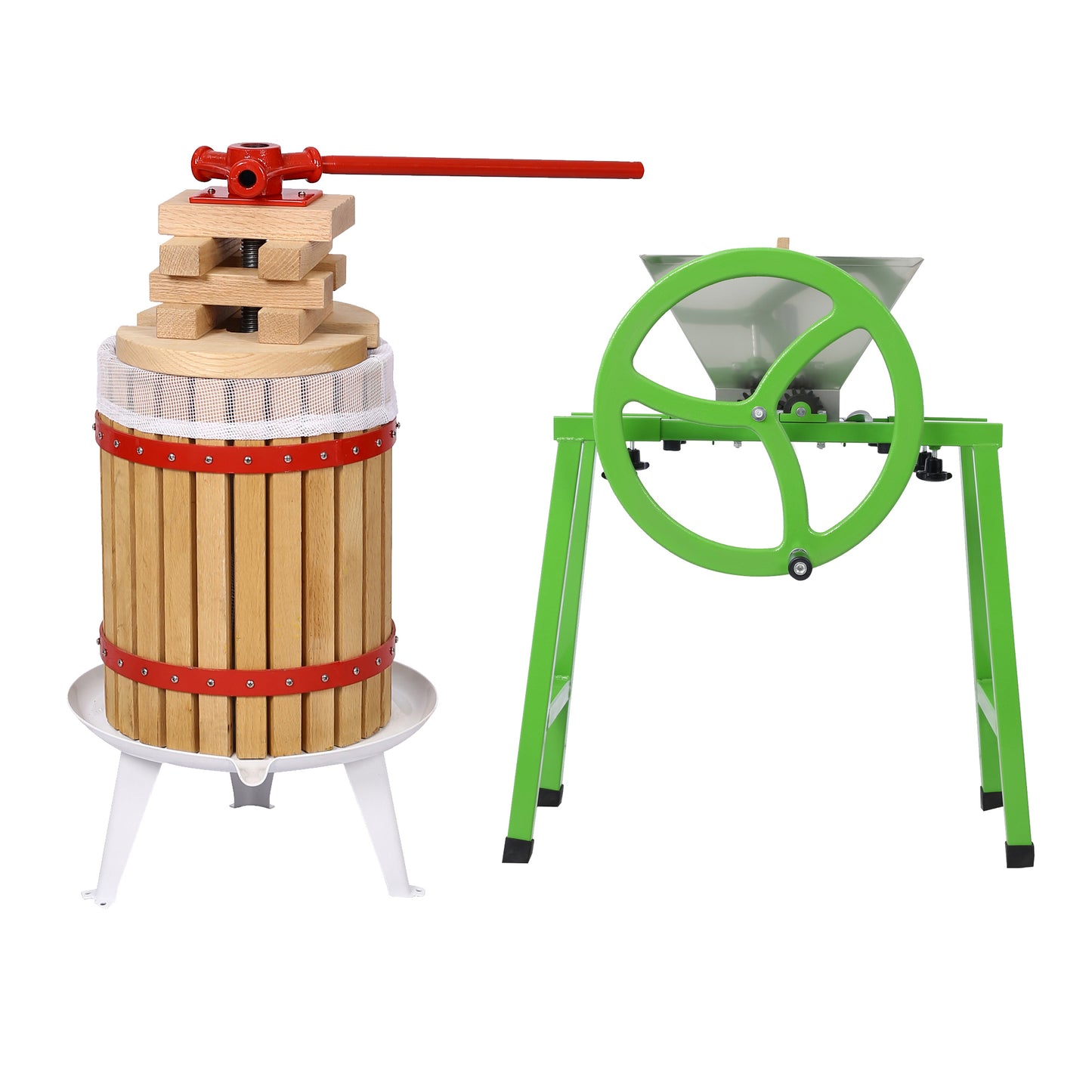 Manual Juice Maker Fruit Wine Press and Crusher with Filter Bag for Apple, Grape, and Berries, 100% Natural Oak SolidRoot Buy Furniture USA