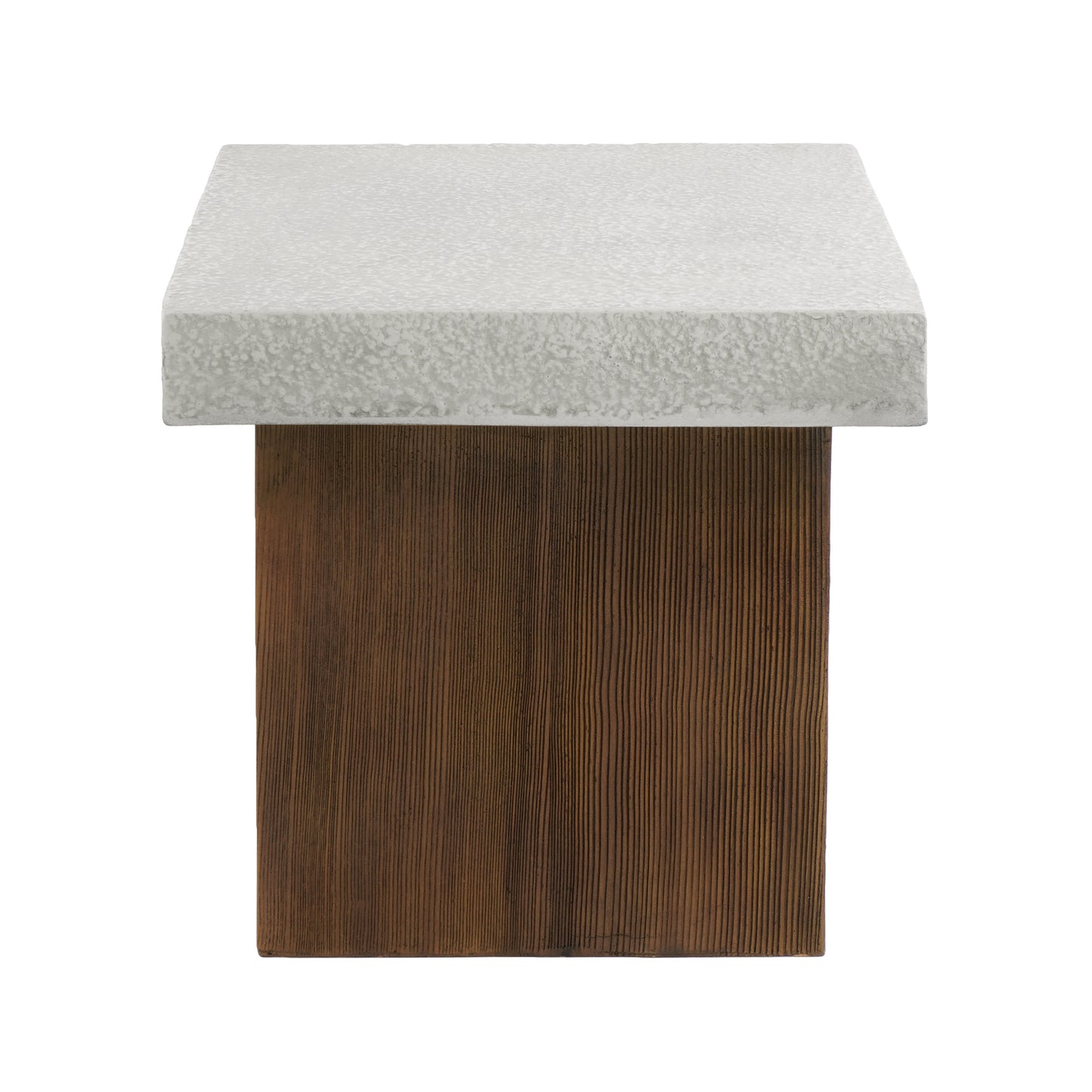 MGO Square Side Table with Faux Stone Top and Wood Frame in Antique White and Natural Wood SolidRoot Buy Furniture USA