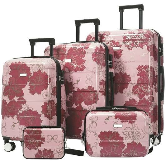 Luggage Sets New Model PC 5pcs, Hardside Lightweight Durable 20' 24' 28' Suitcases  with 8' 14' Cases, Suitcase with Lock Spinner Wheels - SolidRoot Buy Furniture USA
