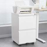 [requires assembly] Office Storage Cabinet, 2 Drawers File Cabinet With Lock Metal Vertical File Cabient With Wheels Mobile File Cabinet For Office Home Legal/Letter/a4 Size - SolidRoot Buy Furniture USA