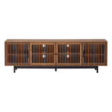 78 inch Modern TV Stand for TVs up to 85 inches, Entertainment Center with Closed Storage & Cable Management, Soft-Closing Hinges, Solid Wood Legs in Walnut Finish, MDF Construction - SolidRoot Buy Furniture USA