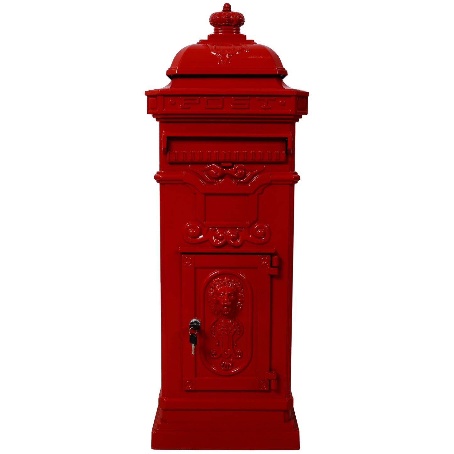 Mailboxs Mailboxes Residential Large-Capacity Letter Box with Outdoor Rainproof Design, Red Aluminium, 40-inch SolidRoot Buy Furniture USA