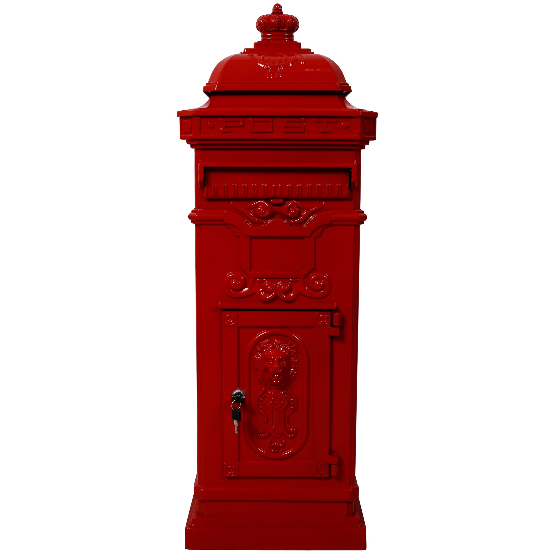 Mailboxs Mailboxes Residential Large-Capacity Letter Box with Outdoor Rainproof Design, Red Aluminium, 40-inch SolidRoot Buy Furniture USA