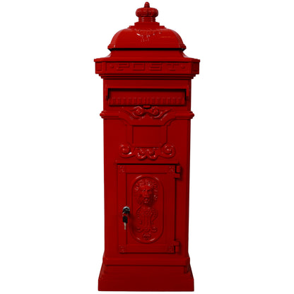 Mailboxs Mailboxes Residential Large-Capacity Letter Box with Outdoor Rainproof Design, Red Aluminium, 40-inch SolidRoot Buy Furniture USA