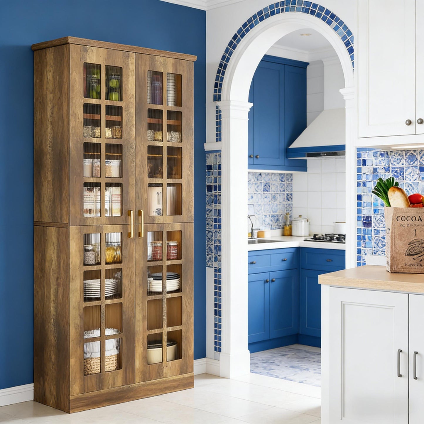Tall Storage Cabinet,Spacious Kitchen Pantry,Kitchen Cupboard - SolidRoot Buy Furniture USA