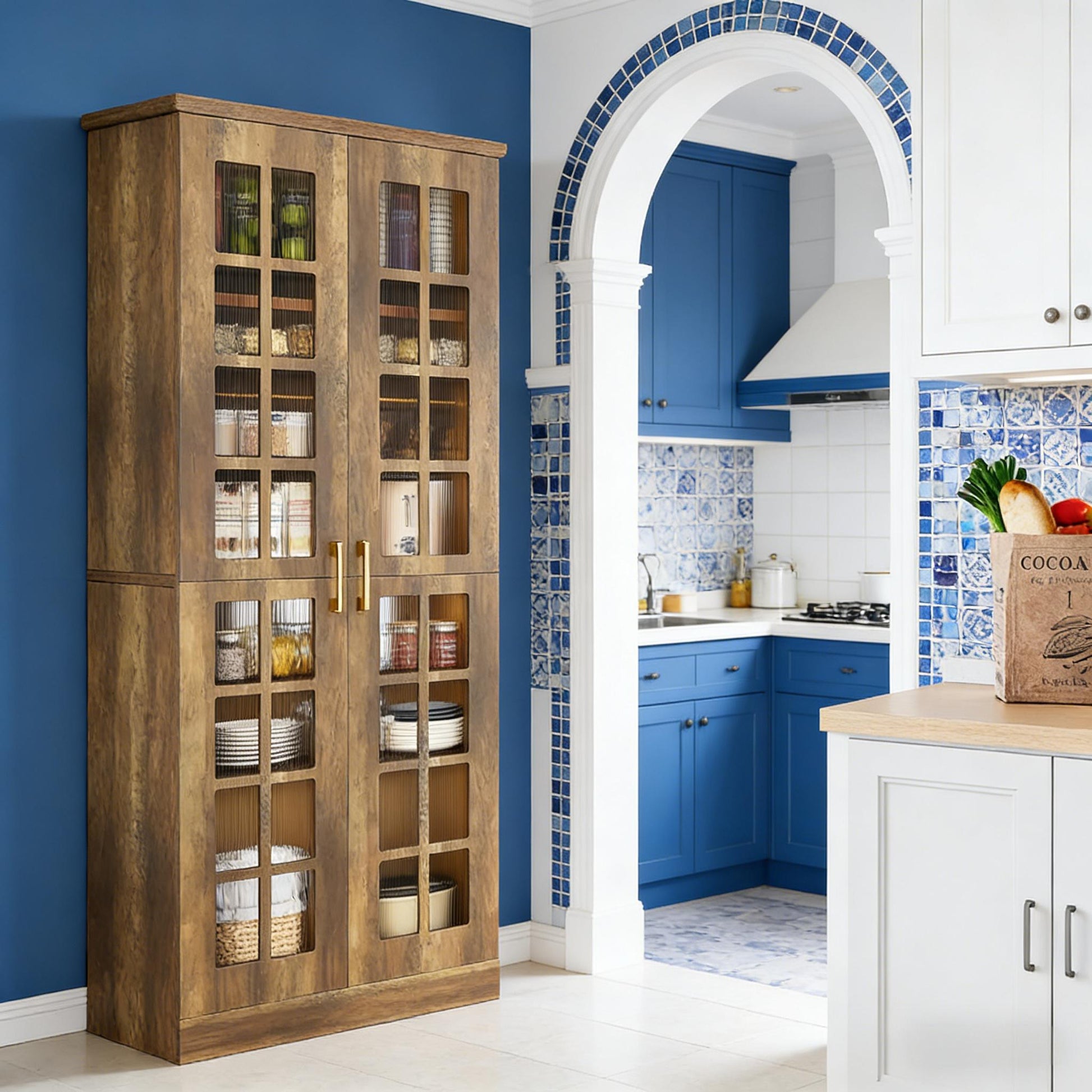 Tall Storage Cabinet,Spacious Kitchen Pantry,Kitchen Cupboard - SolidRoot Buy Furniture USA