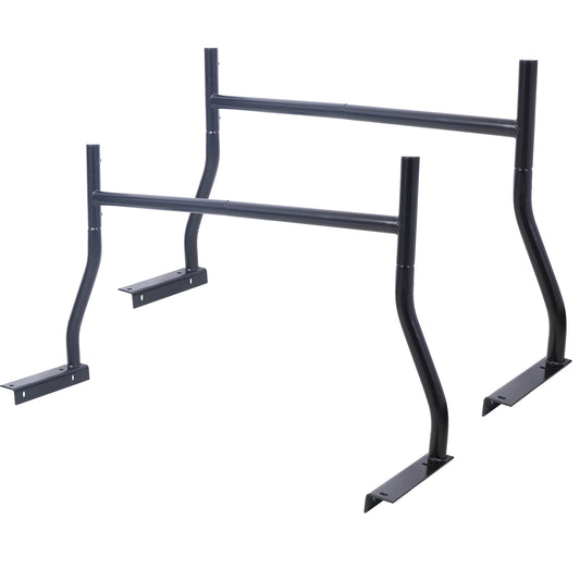 Universal Pick-Up Truck Rack 650 LBS Adjustable Fit 2-Bars Utility Ladder Truck Cargo Rack, Black Steel SolidRoot Buy Furniture USA