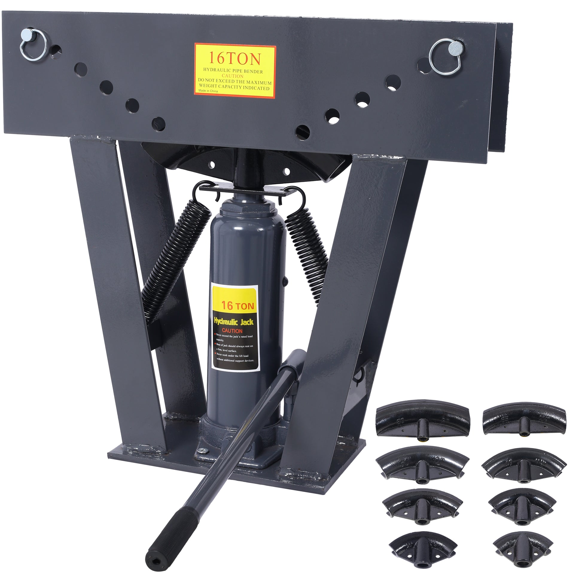 16 Ton Pipe Tube Bender Manual Hydraulic, Piping Bending Exhaust Tube Fabric w/8 Dies(1/2,3/4,1,1-1/4,1-1/12,2,2-1/2,3) Adjustable Rollers 90-180 Degree Bend Steel Iron Metal Ratcheting,dark gray SolidRoot Buy Furniture USA