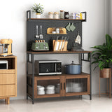 Kitchen Bakers Rack with Door, Microwave Oven Stand, Utility Storage Shelf,  Durable Kitchen Organizer for Small Spaces SolidRoot Buy Furniture USA