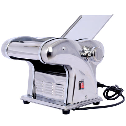 Electric Pasta Maker Noodle Maker Pasta Making Machine Dough Roller Cutter Thickness Adjustable Stainless Steel US 110V 135w  3 Blades Type 2.5mm Round+4mm Flat+9mm Wide Noodle SolidRoot Buy Furniture USA