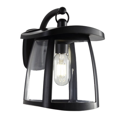 Black IP54 Waterproof Solar Wall Lanterns, 4 Lighting Modes with Button Control, Outdoor Hanging Lights with 2 Solar Panels - SolidRoot Buy Furniture USA
