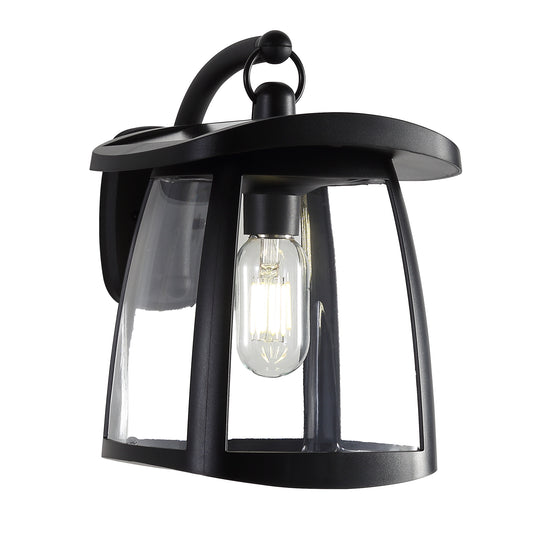Black IP54 Waterproof Solar Wall Lanterns, 4 Lighting Modes with Button Control, Outdoor Hanging Lights with 2 Solar Panels - SolidRoot Buy Furniture USA