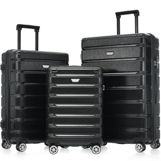 Hardshell Luggage Set 3 Piece, Durable ABS+PC Travel Suitcase with Spinner Wheels for Men Women (20/24/28 Inch) SolidRoot Buy Furniture USA