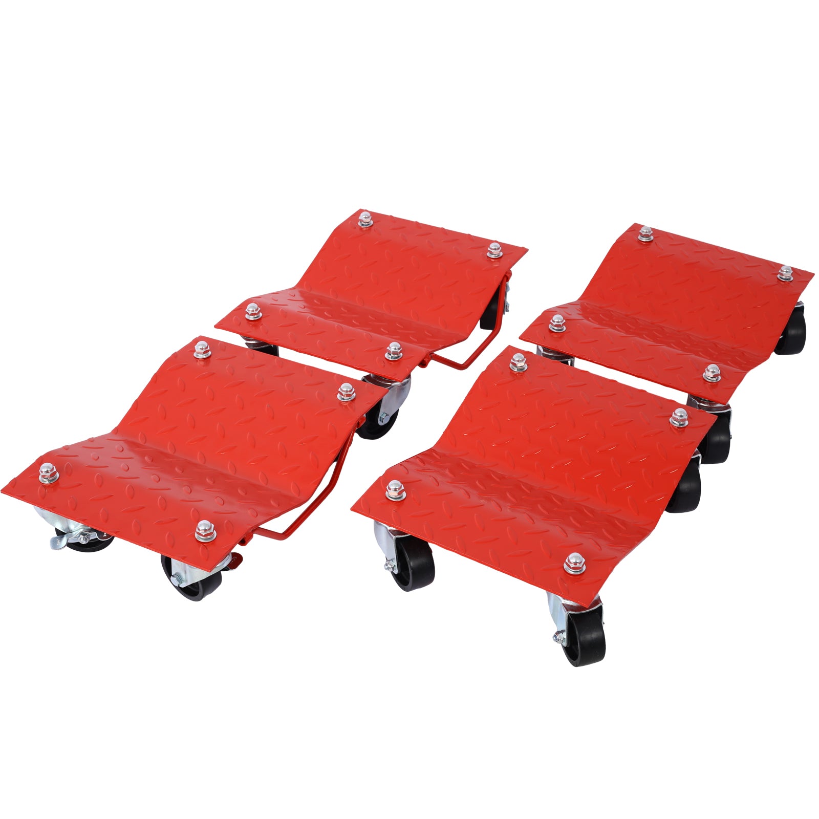 Car Dolly, Heavy Duty Wheel Dolly,4 Tire Wheel Dolly Car Stakes 6000lbs Capacity,RED SolidRoot Buy Furniture USA