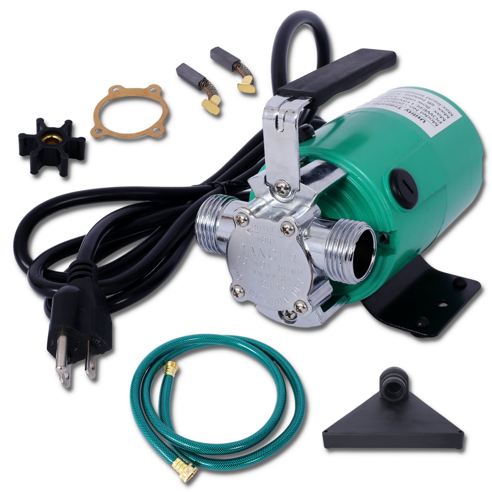 Water Transfer Pump, 115V 330 Gallon Per Hour - Portable Electric Utility Pump with 6' Water Hose Kit - To Remove Water From Garden, Hot Tub, Rain Barrel, Pool, Ponds, Aquariums, and More SolidRoot Buy Furniture USA