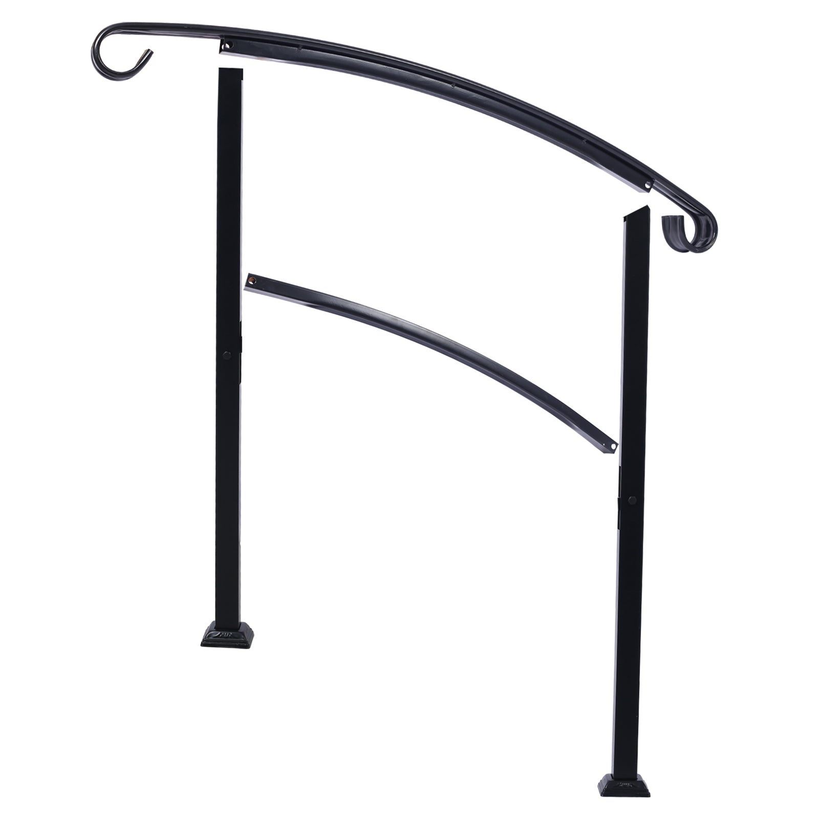 Handrails for Outdoor Steps, Fit 1 or 3 Steps Outdoor Stair Railing, White Wrought Iron Handrail, Flexible Front Porch Hand Rail, Transitional Handrails for Concrete Steps or Wooden Stairs SolidRoot Buy Furniture USA
