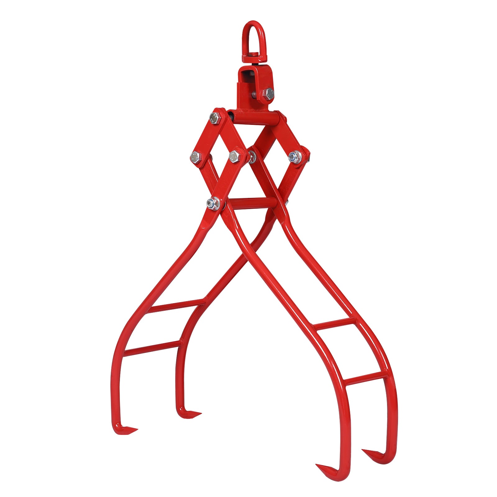 Heavy-Duty 4 Claw Timber Log Lifting Tongs Grabber with 36-Inch Opening, Red Carbon Steel SolidRoot Buy Furniture USA