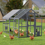 Outdoor Chicken Coop Enclosures 110' Large Kitten Playpen ,Upgrade Waterproof Cover-GREY SolidRoot Buy Furniture USA