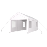Carport 12' x 20' Portable Garage, Heavy Duty Car Port Canopy with 2 Roll-up Doors & 4 Ventilated Windows for Car, Truck, Boat, Garden Tools,white SolidRoot Buy Furniture USA