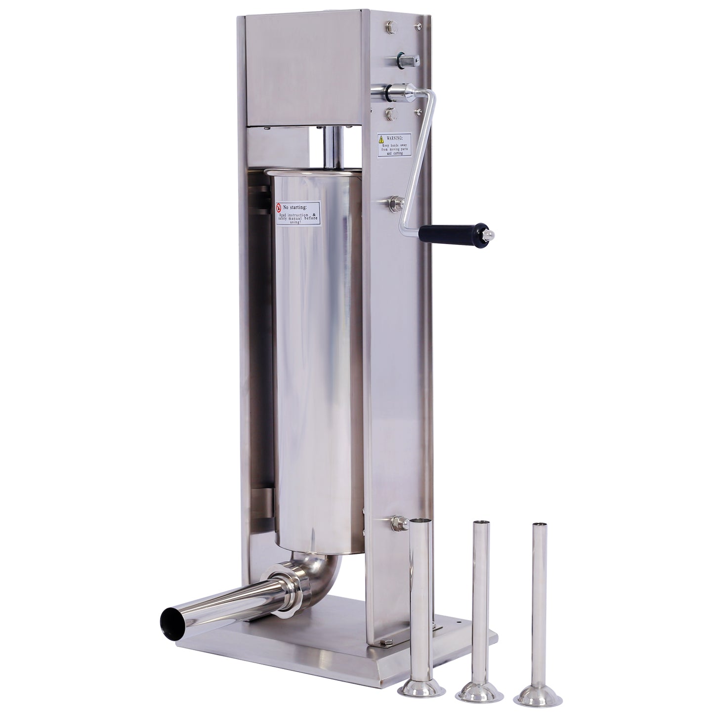 Stainless Steel Commercial Sausage Stuffer,Dual Speed Vertical Sausage Maker 11LB/5L, Meat Filler with 4 Stuffing SolidRoot Buy Furniture USA