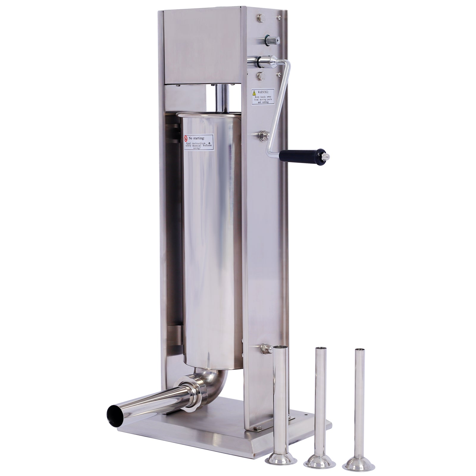 Stainless Steel Commercial Sausage Stuffer,Dual Speed Vertical Sausage Maker 11LB/5L, Meat Filler with 4 Stuffing SolidRoot Buy Furniture USA