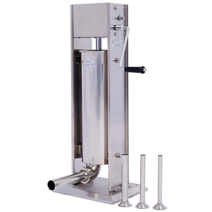 Stainless Steel Commercial Sausage Stuffer,Dual Speed Vertical Sausage Maker 11LB/5L, Meat Filler with 4 Stuffing SolidRoot Buy Furniture USA