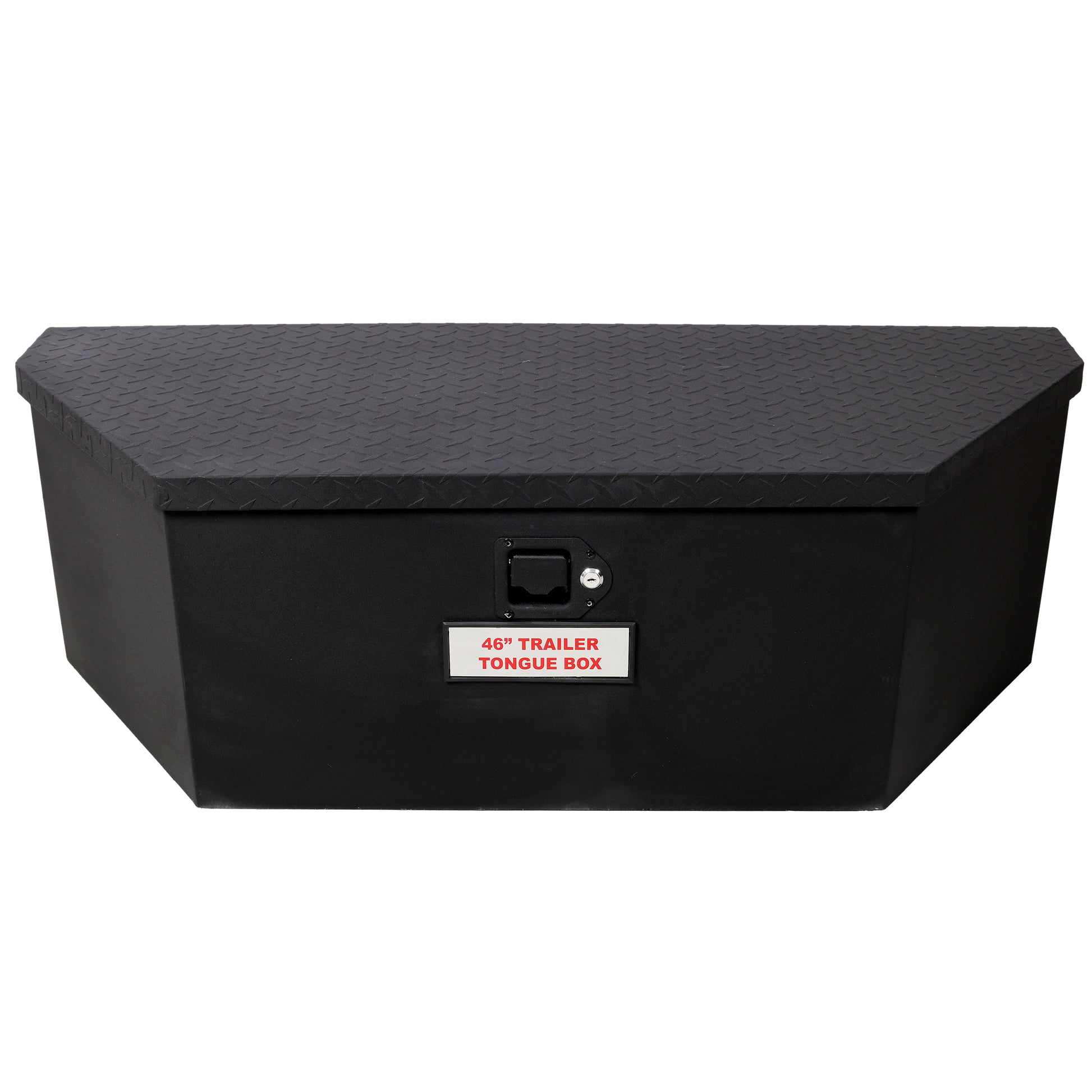 46'X18'X14.5' Tongue Truck Box Black Heavy Duty Steel Trailer Tongue Box, 6.7 CUFT Capacity, With Lock and Keys, Black color SolidRoot Buy Furniture USA