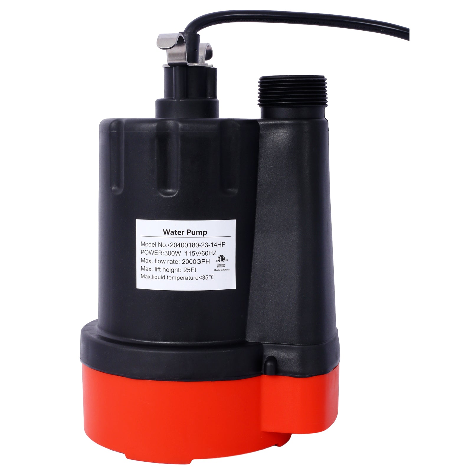 Submersible Water Pump, 1/4HP 2000GPH Thermoplastic Utility Pump Portable Electric Water Pump Sump Pump, With 10 Feet Power Cord. SolidRoot Buy Furniture USA