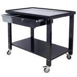 Transmission Teardown Work Station 1/2 Ton Capacity Sloping Drain Table Locking Drawer Removable Drain Basin Full-Width Lower Shelf Four 4-Inch Caster Wheels  black SolidRoot Buy Furniture USA