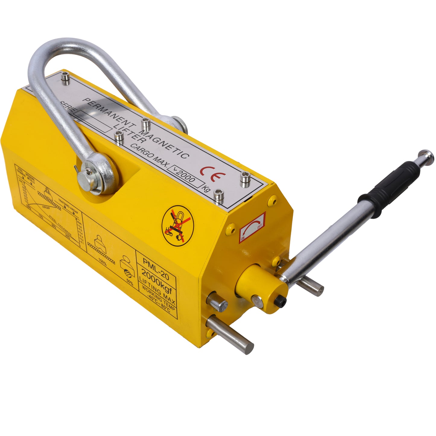 Permanent Magnetic Lifting with Release, 4400lbs/2000kg Heavy Duty Magnet, 2.5 Safety Factor, Neodymium & Steel for Hoist, Shop Crane, Block, Board Lifting Plate Steel SolidRoot Buy Furniture USA