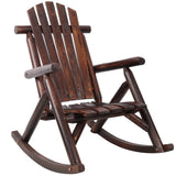 Wooden Brown Porch Rocker Chair, Durable Wooden Porch Rocker Chair, Fir Log Rocking Chair, Patio Rockers for Outside, Garde SolidRoot Buy Furniture USA