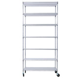 7 Tier Metal Shelf Wire Shelving Unit, 2450lbs Heavy Duty Adjustable Storage Rack with Wheels & Shelf Liners for Closet Kitchen Garage Basement Commercial Shelving - 81.5' H x 48' L x 18' D chrome SolidRoot Buy Furniture USA