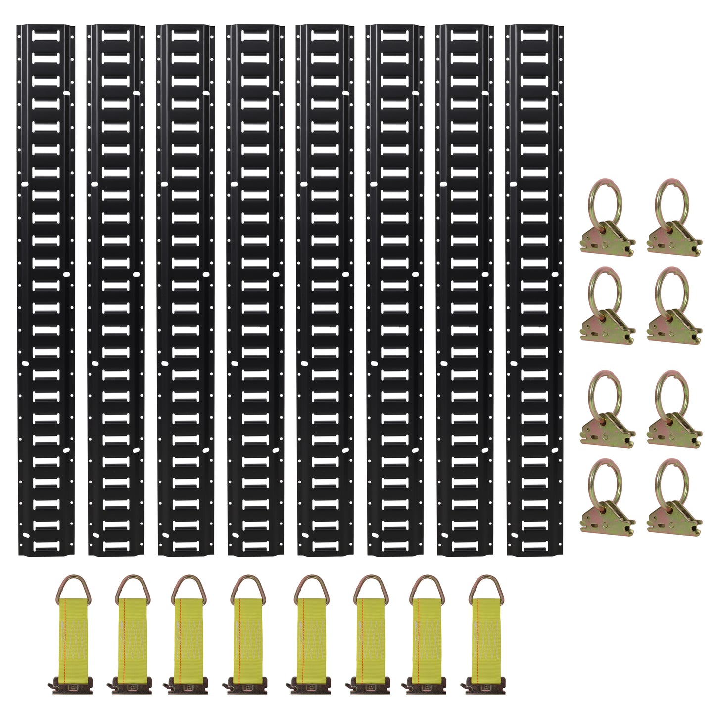 Heavy-Duty 4ft E Track Tie-Down Rail Kit with Steel O-Ring Anchors and Rope Tie Offs for Garages and Trailers SolidRoot Buy Furniture USA
