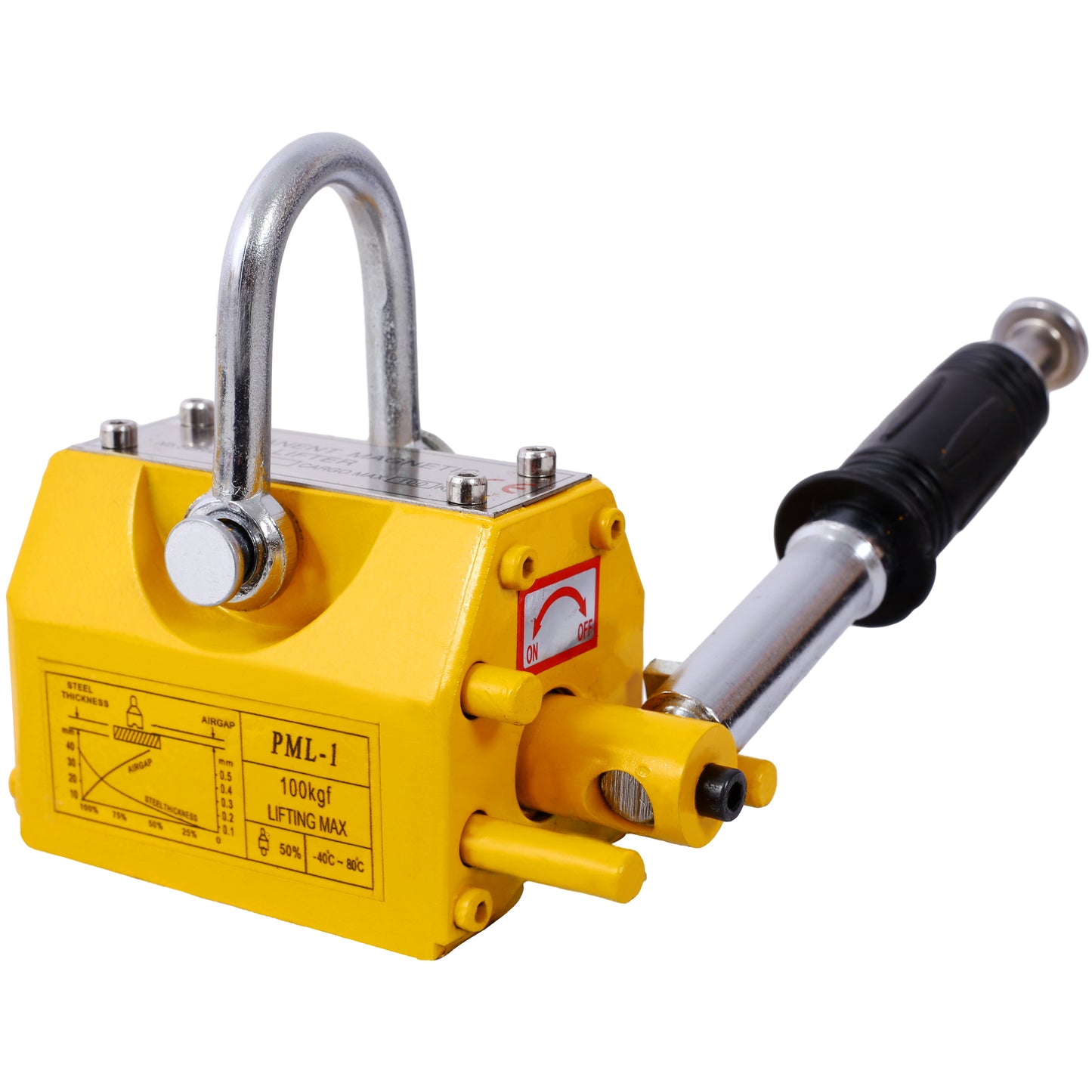 Permanent Magnetic Lifting with Release, 220 lbs/100kg Heavy Duty Magnet, 2.5 Safety Factor, Neodymium & Steel for Hoist, Shop Crane, Block, Board Lifting Plate Steel SolidRoot Buy Furniture USA