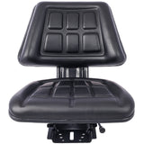 Tractor Seat w/ Backrest Black Slide Track Steel/PVC Compact Mower SolidRoot Buy Furniture USA