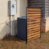 Air Conditioner Fence, 60in H x 38in W (1-Panel),Wood Fence Panels Trash Can Fences with Metal Stakes,Outdoor Freestanding Trash Can Fence SolidRoot Buy Furniture USA