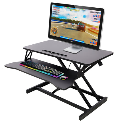 Adjustable Height Standing Laptop Desk,Adjustable Sit to Stand Up Workstation  with Keyboard Tray,Black SolidRoot Buy Furniture USA