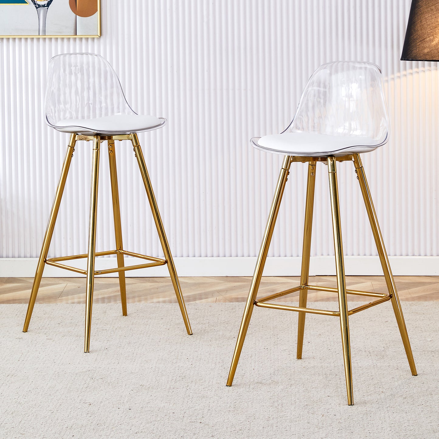 Modern and comfortable upholstered bar chairs, metal legs, small size bar chairs, suitable for part of the crowd, stylish design for dining room, kitchen, terrace and living room chairs.W1151P154368 SolidRoot Buy Furniture USA