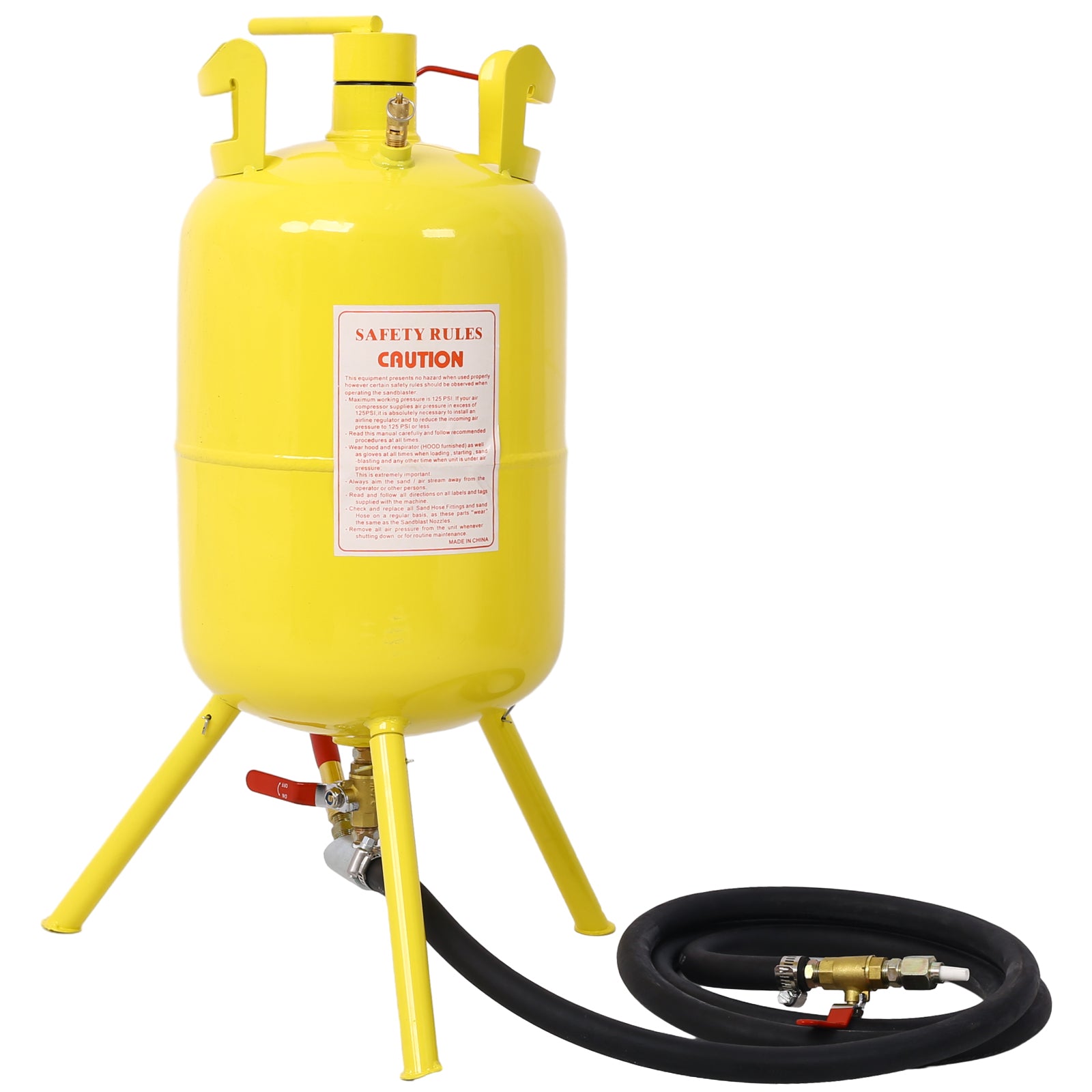 Portable 5-Gallons Air Sand Blaster Handle Sandblasting 5-Gal Air Media Abrasive Blasting Tank w/Blast Gun, yellow SolidRoot Buy Furniture USA
