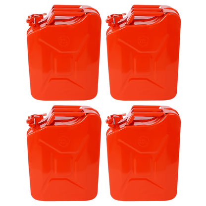 20 Liter (5 Gallon) Jerry Fuel Can with Flexible Spout, Portable Jerry Cans Fuel Tank Steel Fuel Can, Fuels Gasoline Cars, Trucks, Equipment,RED 4pcs/set SolidRoot Buy Furniture USA